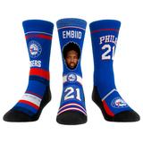 Unisex Rock Em Socks Joel Embiid Philadelphia 76ers Three-Pack Crew Set