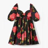 Kate Spade Dresses | Kate Spade Just Rosy Beau Rose Floral Printed Swing Dress, Black Nwt | Color: Black/Red | Size: Various