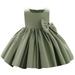 Summer Savings Clearance 2023! loopsun Toddler Girls Satin Embroidery Rhinestone Bowknot Birthday Party Gown Long Dresses Green 12Months