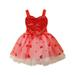 Sodopo Layered Tulle Dress for Toddler Girls Baby Girl Valentine s Day Heart Halter Princess Dress Sequin Mesh Backless Dress