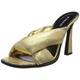 Pinko Damen Corinne Laminierte Quaste Sabot Sandale mit Absatz, H62 Bright Gold, 34.5 EU Weit