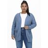 Strickjacke ONLY CARMAKOMA "CARESLY L/S OPEN CARDIGAN NOOS KNT", Damen, Gr. S (42/44), blau (allure melange), Strick, Feinstrick, Obermaterial: 50% Viskose, 27% Nylon, 23% Polyester, meliert, casual, regular fit hüftbedeckend, V-Ausschnitt, Langarm,...