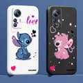 Coque de téléphone Disney Stitch Cool Love Liquid Rope coque mignonne pour Xiaomi Mi 13 12T 12