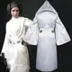 Costumes de cosplay princesse blanche Leia avec ceinture pour femme costume de carnaval fête