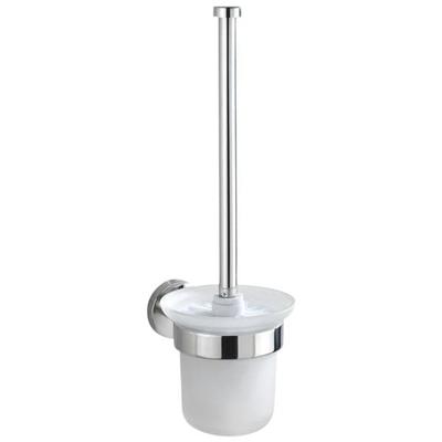 WC-Garnitur »Bosio« Edelstahl / Glas grau, Wenko, 10x35 cm