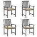 Red Barrel Studio® Patio Chairs Outdoor Chair w/ Cushions for Deck Solid Wood Acacia Wood in White/Brown | 59 W in | Wayfair