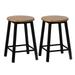 17.5 High Wooden Black Round Bar Stool with Footrest for Indoor and Outdoor