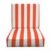 RSH DÃ©cor Indoor Outdoor Foam Deep Seating Chair Cushion Set 23â€� x 26â€� x 5â€� Seat and 23â€� x 21â€� x 3 Back Coral & White Stripe