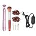 Unique Bargains Electric Nail File Set w/ Grinding Heads Nail Drill Machine Pedicure Nails Care Kits Gray Rose Gold Tone