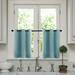 Capreze 2PCS Drapes Blackout Half Window Curtain Panels Printed Valance Sraight Thermal Luxury Grommet Blue 52 *16 Grommet