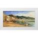 Strube Ling 32x18 White Modern Wood Framed Museum Art Print Titled - Cefalu Sicily Evening