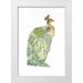 Popp Grace 23x32 White Modern Wood Framed Museum Art Print Titled - Gold Foil Peacock II with Hand Color