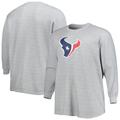 Men's Heather Gray Houston Texans Big & Tall Waffle-Knit Thermal Long Sleeve T-Shirt