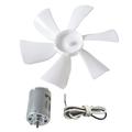 JRL 6 RV Vent Fan Blade Replacement White RV Vent Fan Blade with 12V D-Shaft RV Vent Motor for RV Roof Bathroom Compatible with Heng s Elixir Ventline Jensen RV for RV Roof Celling Bathroom