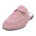 Gucci Shoes | Gucci Princetown Pink Lace Leather Horsebit Mules | Color: Gold/Pink | Size: 39.5 (Size 9.5 Us)