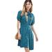 Free People Dresses | Free People Fit N Flare Tie Neck Boho Dress | Color: Blue/Green | Size: 4