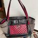 Coach Bags | Coach Park Carrie Leather Suede Satchel Color Block Quilted Black Wine | Color: Black/Red | Size: Os