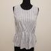 J. Crew Tops | J.Crew Women's Striped Front Cinched Tank Top Size Large | Color: Blue/Gray | Size: L