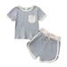 QIPOPIQ Girls Clothes Clearance Toddler Baby Summer Round Neck Short Sleeve T-shirt Casual Shorts Clothes Set