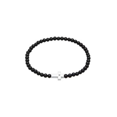KUZZOI Onyx Perlen Kreuz Vintage 925 Silber 19 Herren Image