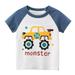 JDEFEG Boys Blank Tops Toddler Kids Baby Boys Girls Cars Print Short Sleeve Crewneck T Shirts Tops Tee Clothes for Children Kids Shirt Long Sleeve Cotton Blue 100