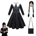 Robe de Princesse et Sac à Perruque pour Fille Costume d'Halloween Vêtements Noirs Gothiques de