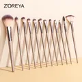 ZOREYA-Ensemble de pinceaux de maquillage Pro mélange de cheveux naturels fond de teint en poudre