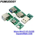 Micro Mini USB A mâle USB 2.0 3.0 A femelle USB B connecteur interface à 2.54mm DIP PCB