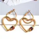 Boucles d'oreilles coeur aimant en métal doré pour femmes boucle d'oreille pendante en cristal