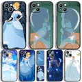 Coque de téléphone Disney Cendrillon pour Apple iPhone coque arrière souple coque noire Funda 11