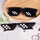 1 pc Rétro Mosaïque lunettes Thug Life Attitude Lunettes De Soleil 8 Bit Pixel Deal With IT Unisexe