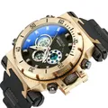 Montre à quartz numérique LED étanche pour homme montres de sport militaires grand cadran