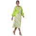 Masseys A-Line Dress with Jacket (Size 8) Lime Stripe, Polyester