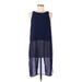 Fora Casual Dress - Shift: Blue Solid Dresses - Women's Size Medium