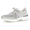Keilsneaker GABOR ROLLINGSOFT, Damen, Gr. 39, grau (hellgrau), Textil, Veloursleder, sportlich, Schuhe Sneaker, in sportivem Design, Freizeitschuh, Halbschuh, Schnürschuh