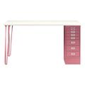 Schreibtisch »MultiRange« weiße Platte mit 8 Schubladen pink, Bisley, 140x74x60 cm