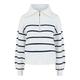 YAS Damen Yasdeli Zip Knit S. Noos Pullover, Star White/Stripes:navy Blazer, S EU