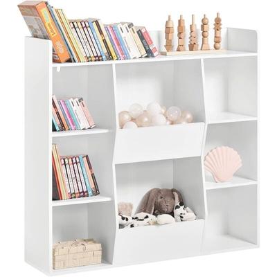 KMB55-W Bücherregal für Kinder Kinderregal Aufbewahrungsregal mit 8 offenen Fächern Spielzeugregal