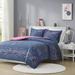 The Twillery Co.® Moncada Microfiber Comforter Set Polyester/Polyfill/Microfiber in Blue/Navy | Full/Queen Comforter + 2 Standard Shams | Wayfair