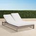 Palermo Double Chaise Lounge with Cushions in Dove Finish - Performance Rumor Midnight, Standard - Frontgate