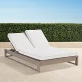 Palermo Double Chaise Lounge with Cushions in Dove Finish - Snow with Logic Bone Piping - Frontgate