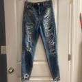 American Eagle Outfitters Jeans | American Eagle Nwt Size 6 Next Level Curvy Stretch Jegging Jeans With Ripes | Color: Blue/White | Size: 6