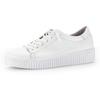 Slip-On Sneaker GABOR, Damen, Gr. 37, weiß, Leder, sportlich, Schuhe Sneaker, mit Gummizug als Zierschnürung, Freizeitschuh, Halbschuh, Schnürschuh, Topseller
