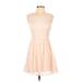 Forever 21 Casual Dress - A-Line: Tan Jacquard Dresses - Women's Size Small