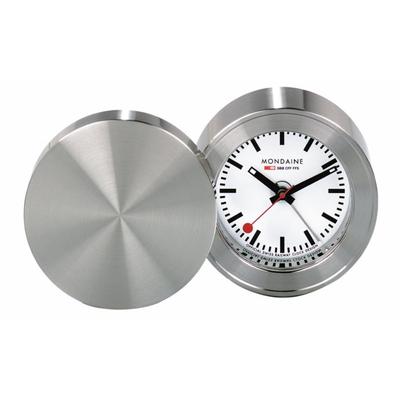 Mondaine Table Clock Travel Alarm Silver 50mm MSM....