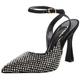 Pinko Damen Lisette Slingback Wildleder Strass Pumps, Z99 Schwarz Limousine, 38 EU