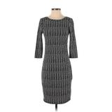 Philosophy Republic Clothing Casual Dress - Sheath Crew Neck 3/4 sleeves: Black Print Dresses - Women's Size Small