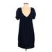 Arden B. Casual Dress - Popover: Blue Dresses - Women's Size Small