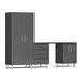 Ulti-MATE Garage Cabinets 4-Piece Cabinet Kit with Channeled Worktop in Graphite Grey Metallic
