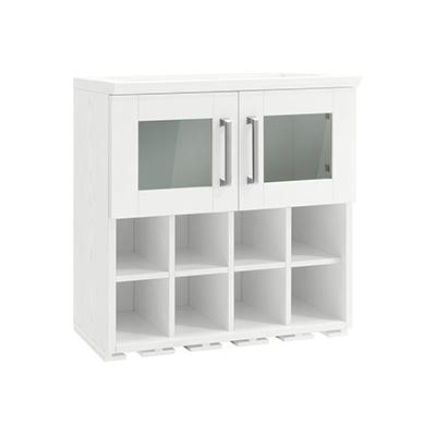 NewAge Home Bar White Wall Wine Rack Cabinet